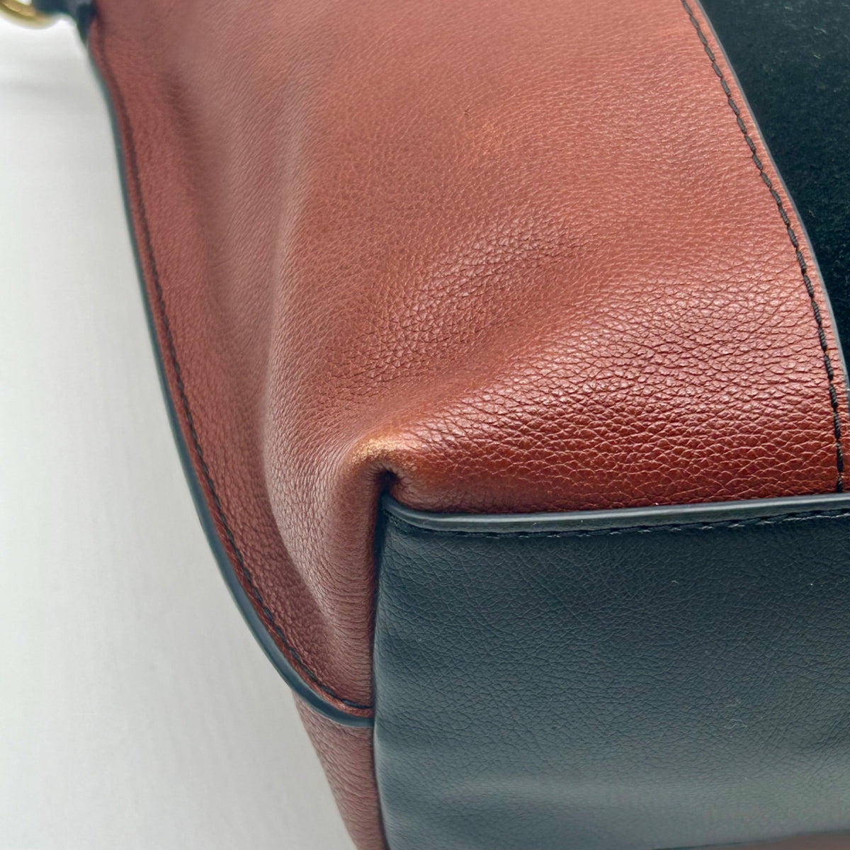 Fossil Brown And Black Pebbled Leather Convertible Satchel