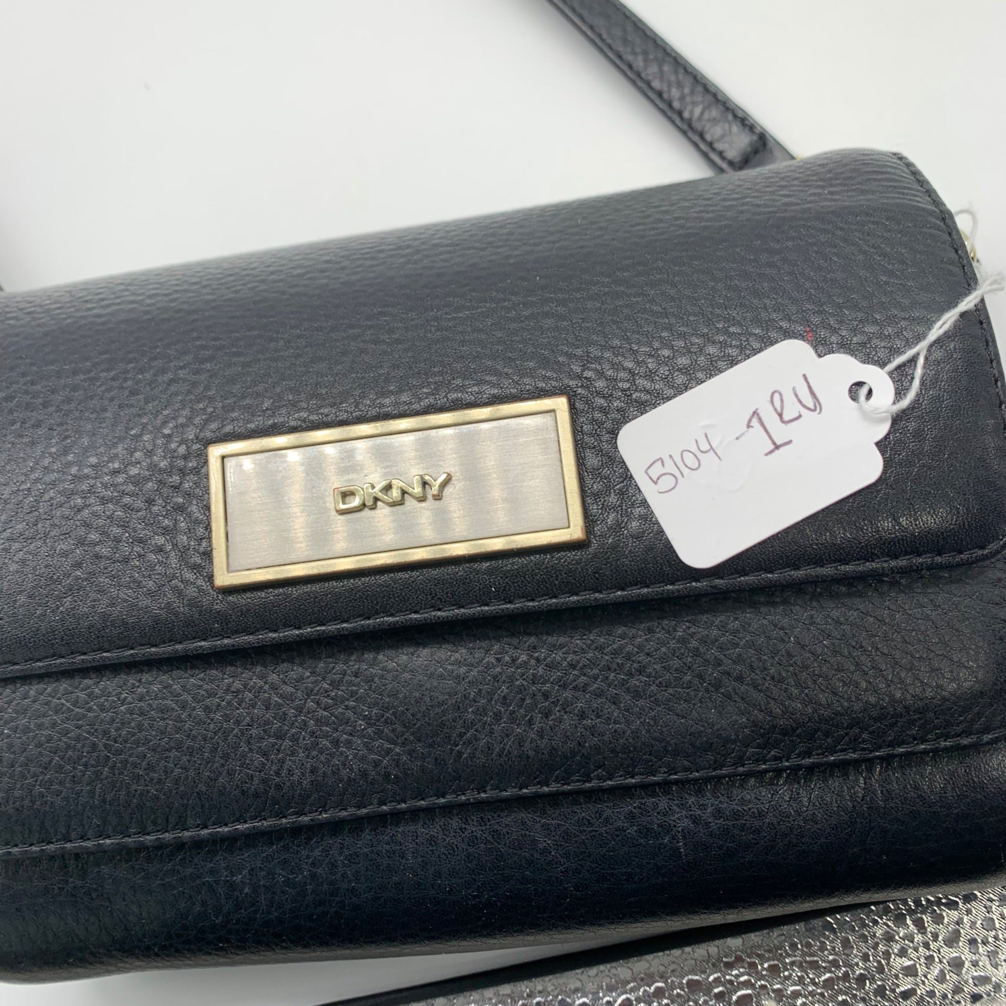 DKNY Black Leather Crossbody Bag