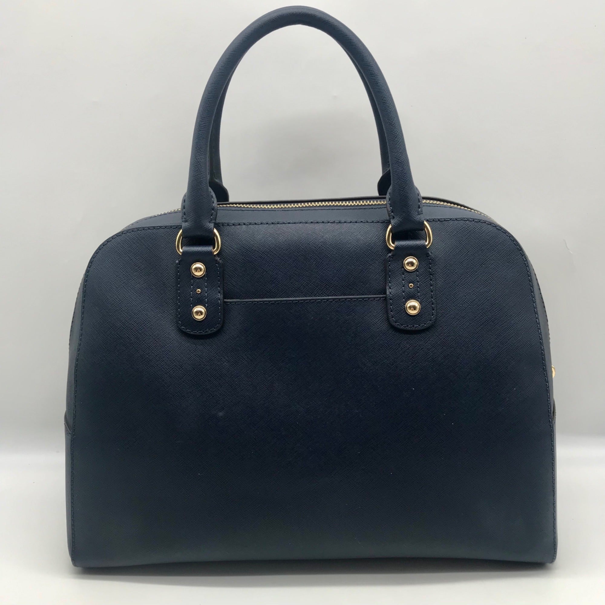 Michael Kors Navy Blue Large Dome Satchel Handbag