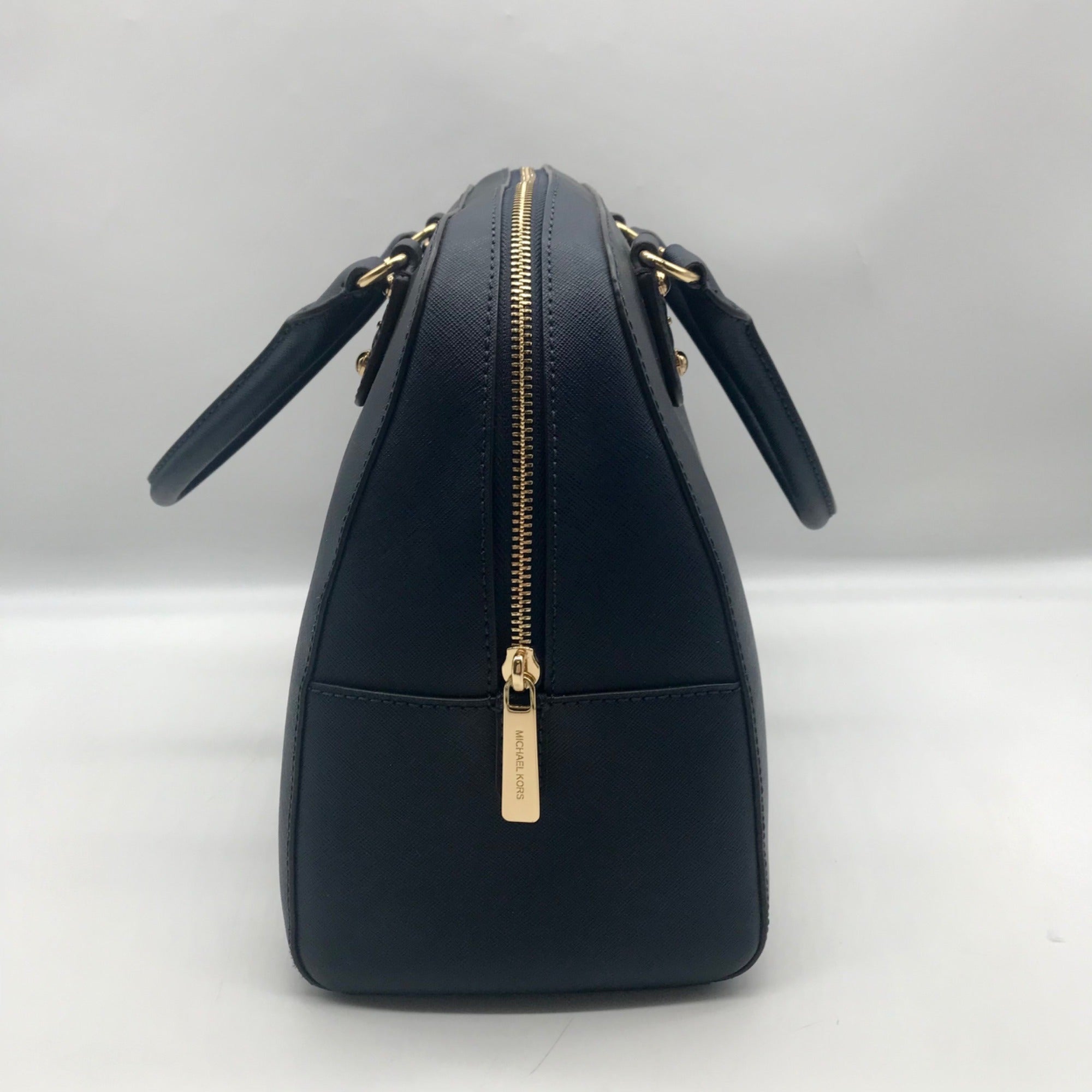 Michael Kors Navy Blue Large Dome Satchel Handbag