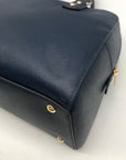 Michael Kors Navy Blue Large Dome Satchel Handbag