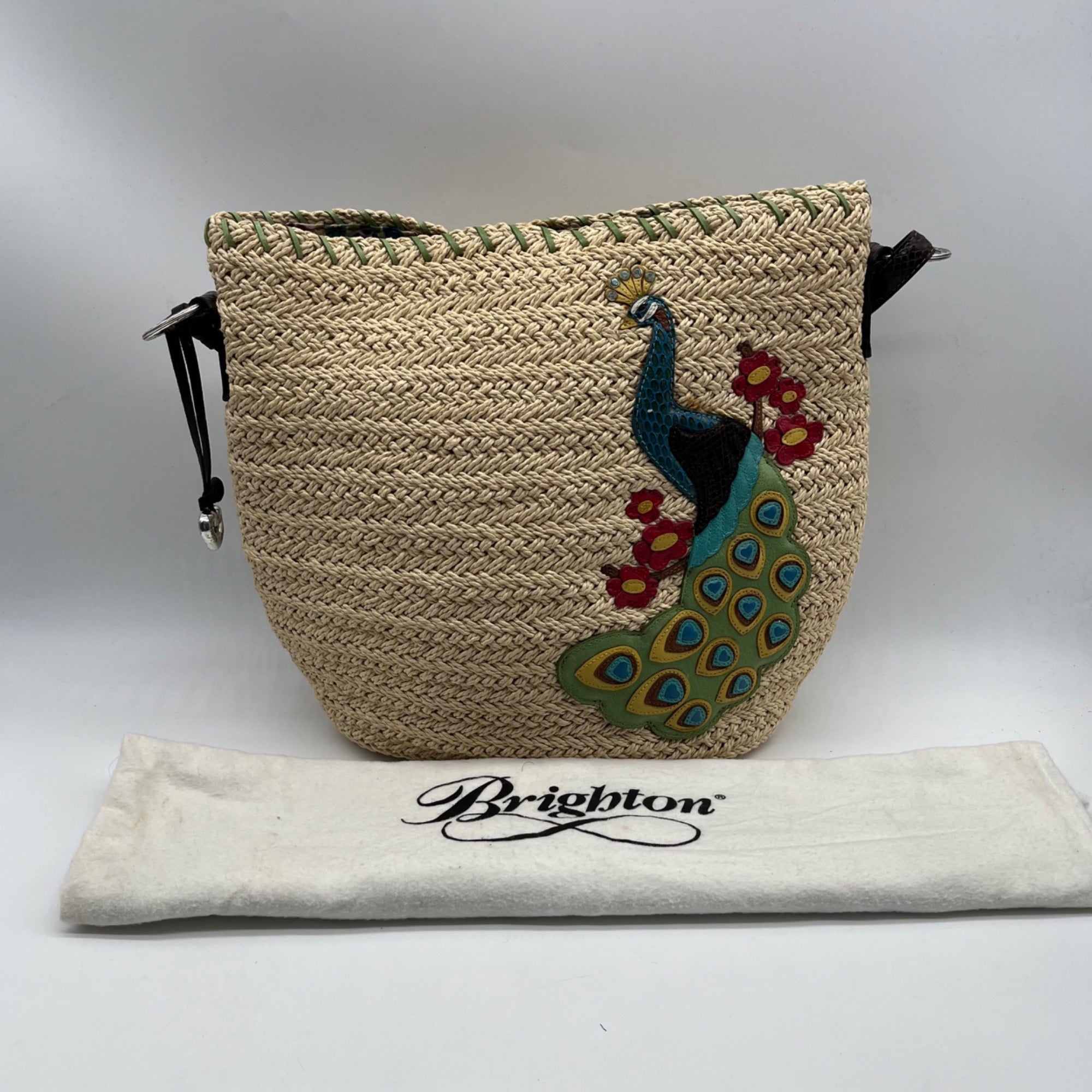 Brighton Straw &amp; Leather Shoulder Bag