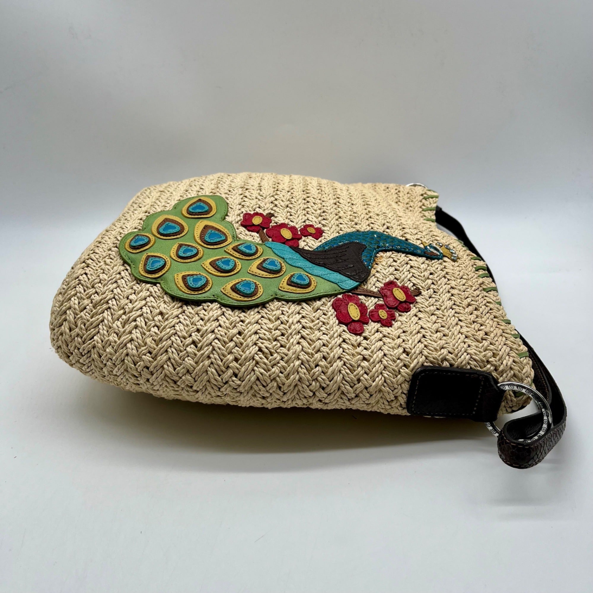 Brighton Straw &amp; Leather Shoulder Bag
