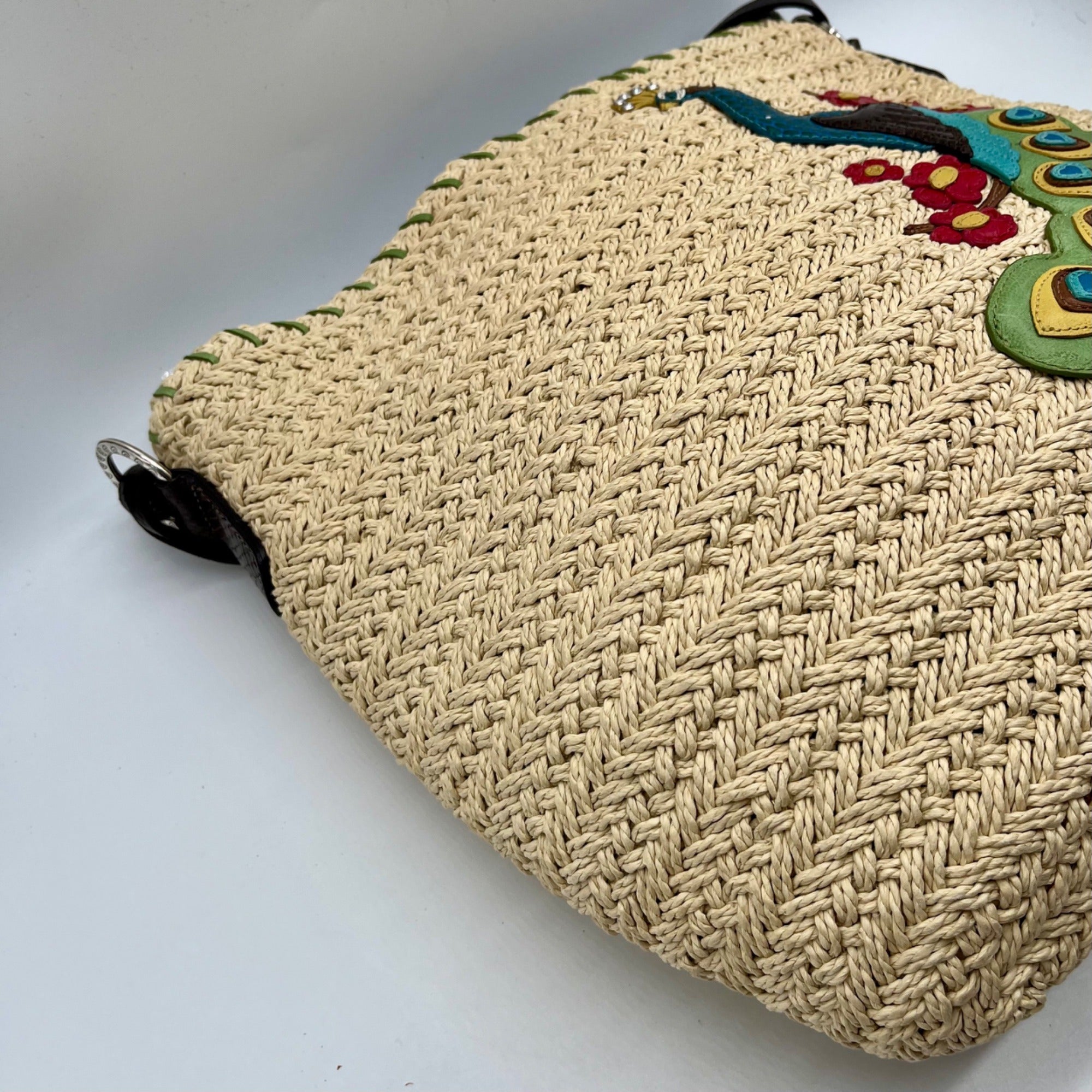 Brighton Straw &amp; Leather Shoulder Bag