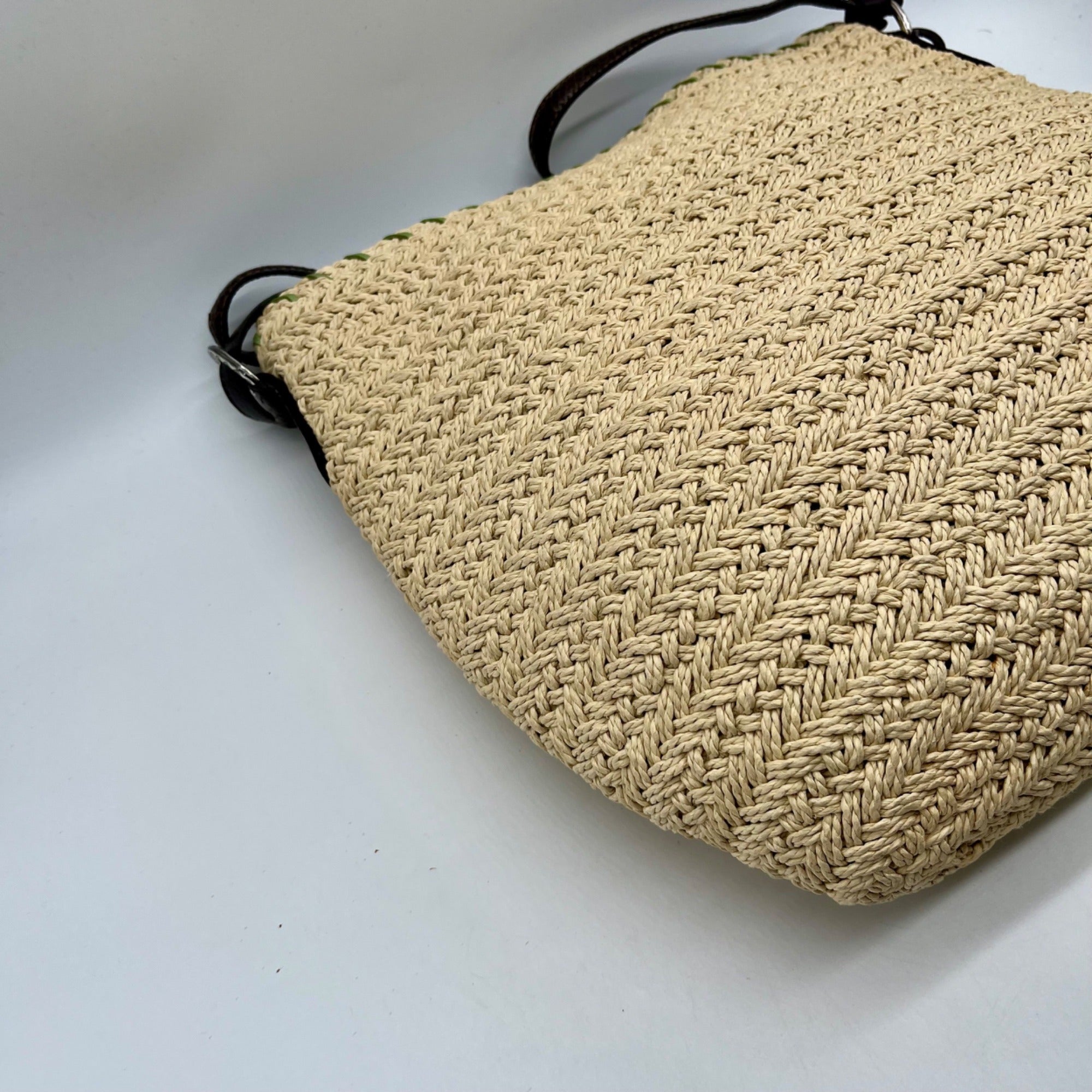 Brighton Straw &amp; Leather Shoulder Bag