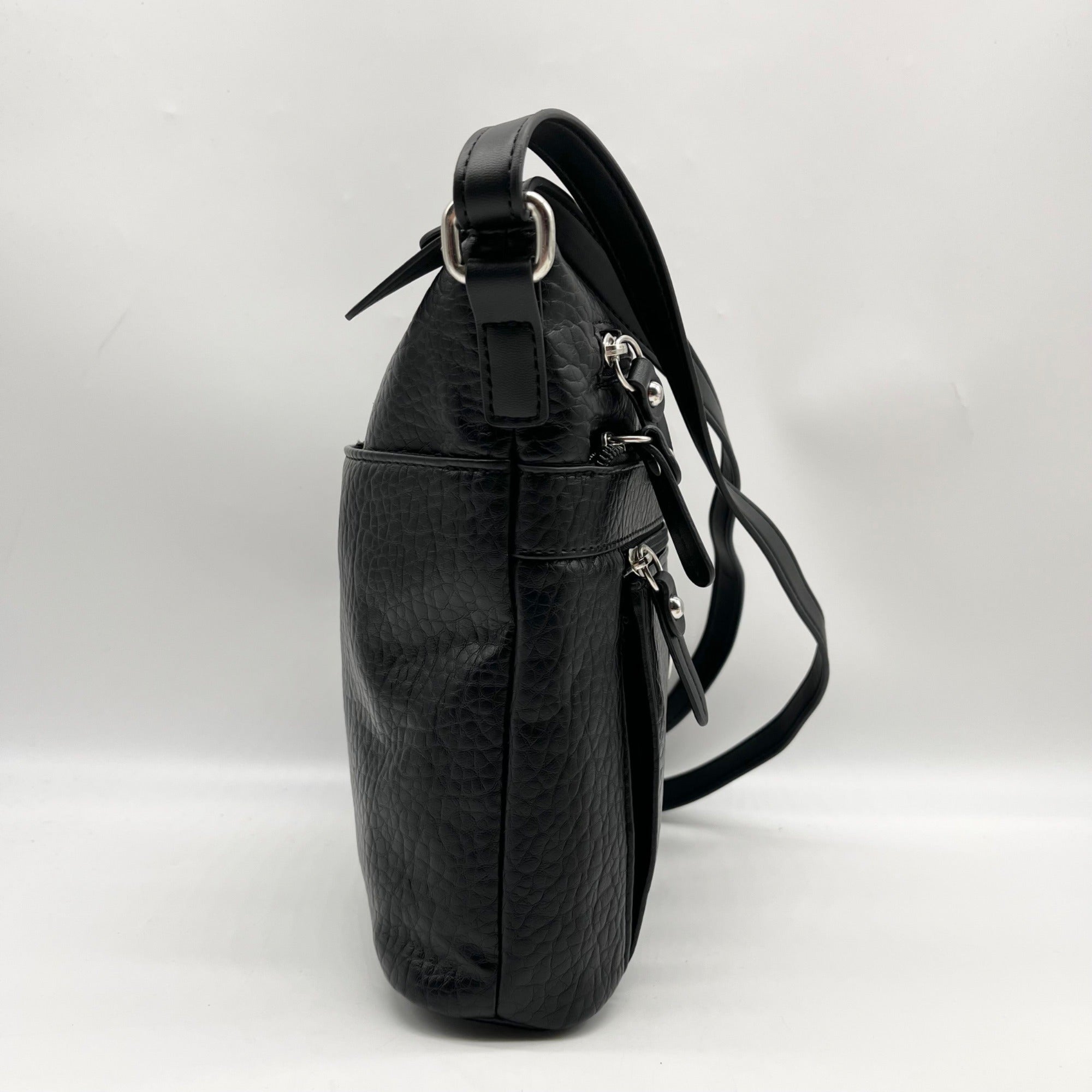 Giani Bernini Black Multi Pocket Crossbody Bag