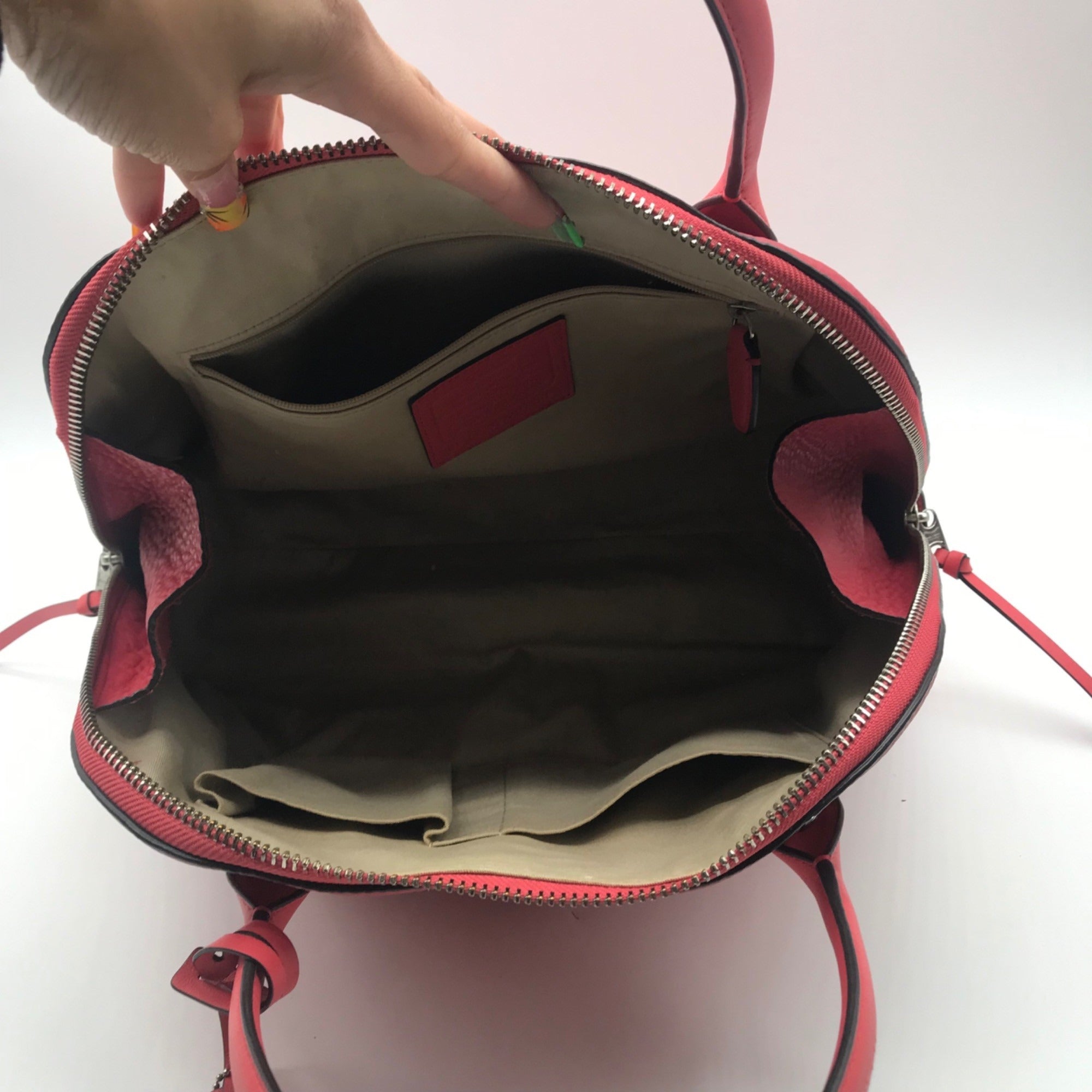 Coach Coral Pebbled Leather Bleecker Preston Satchel Bag 30144P