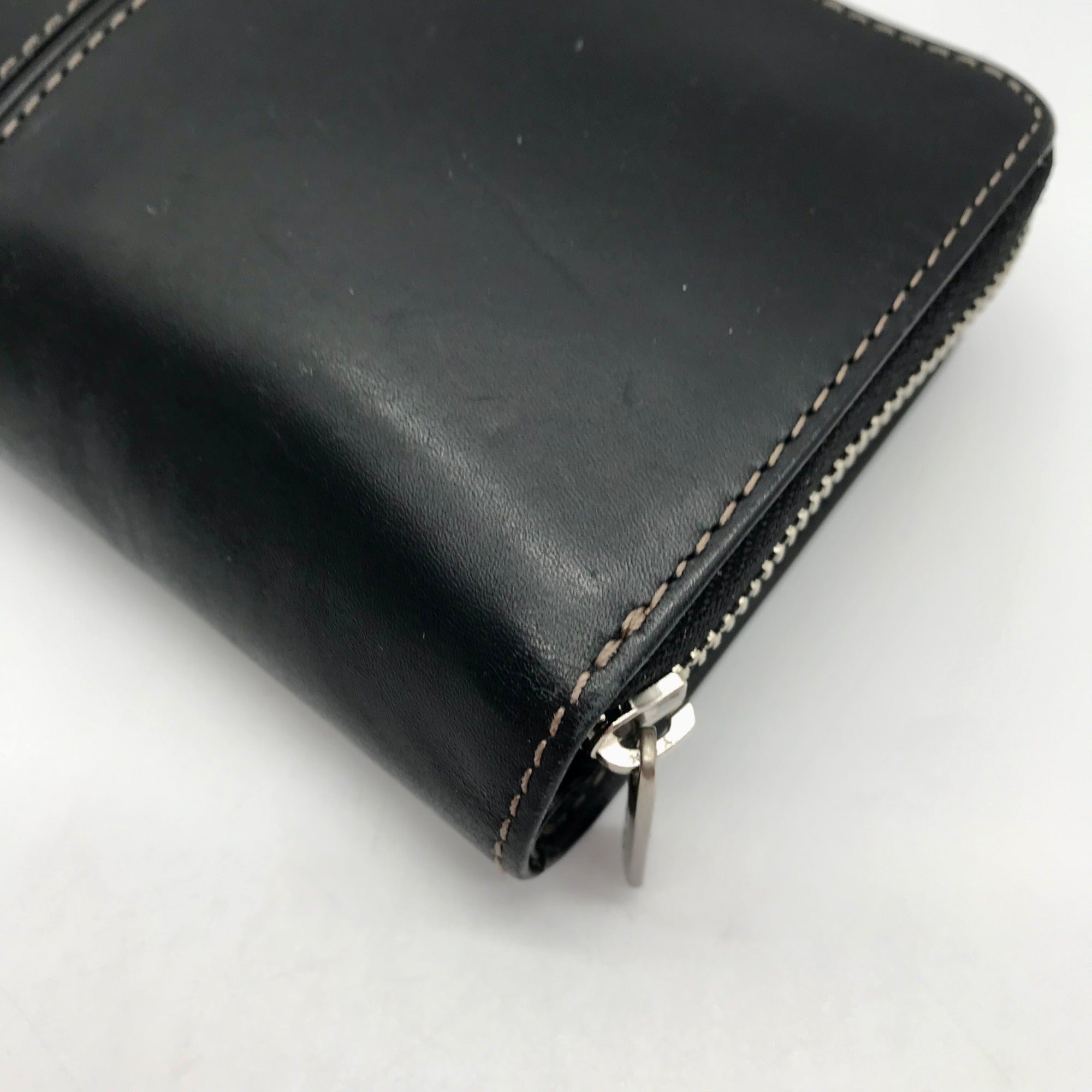 Tumi Black Leather Zip Around Wallet