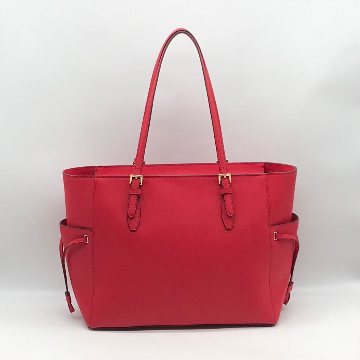 Michael Kors Red Saffiano Leather Large Gilly Tote And Wallet