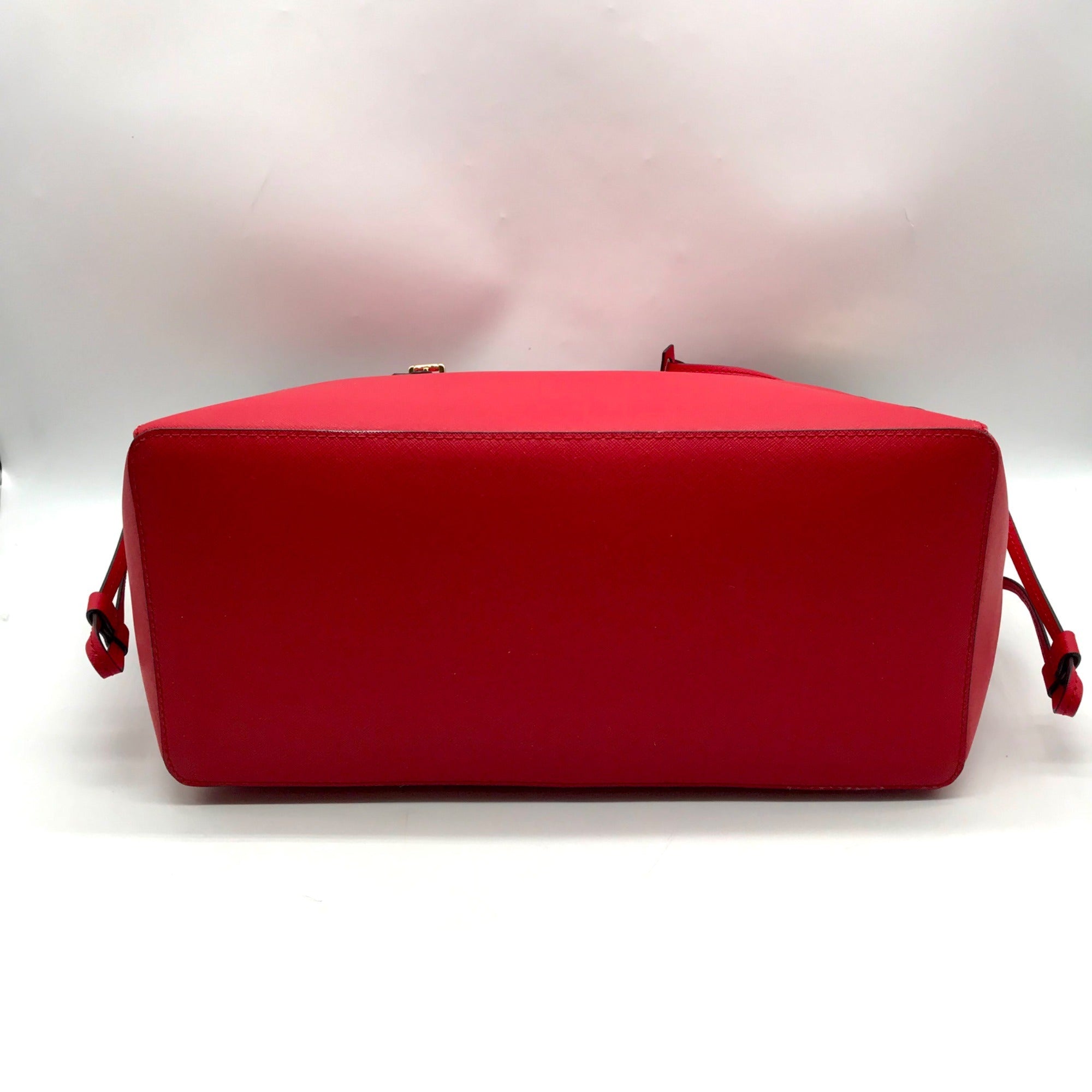 Michael Kors Red Saffiano Leather Large Gilly Tote And Wallet