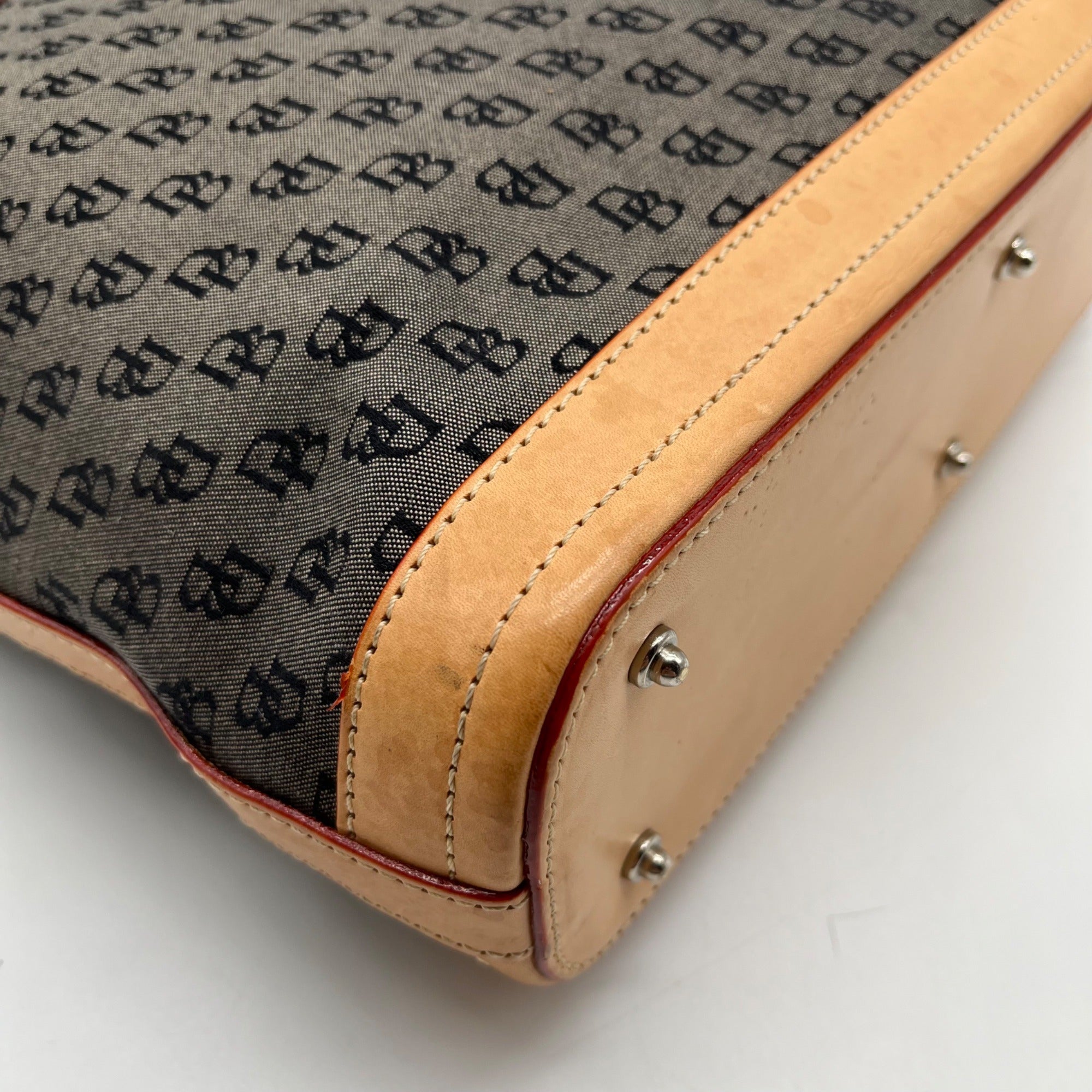 Dooney &amp; Bourke Black And Grey Jacquard Signature Tote Bag