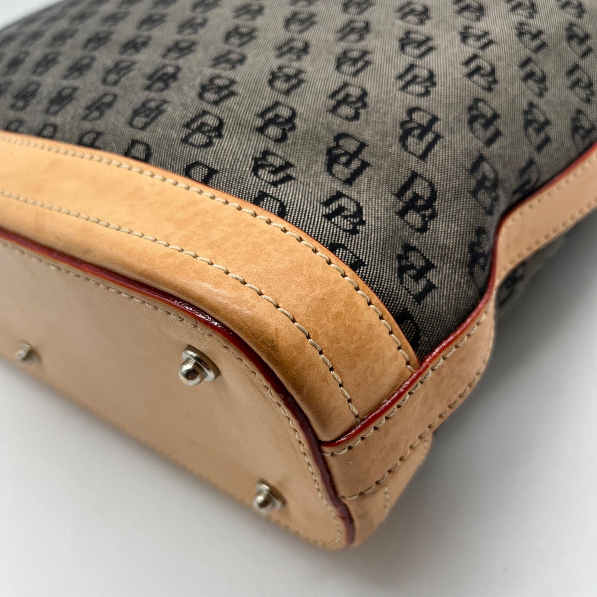 Dooney &amp; Bourke Black And Grey Jacquard Signature Tote Bag