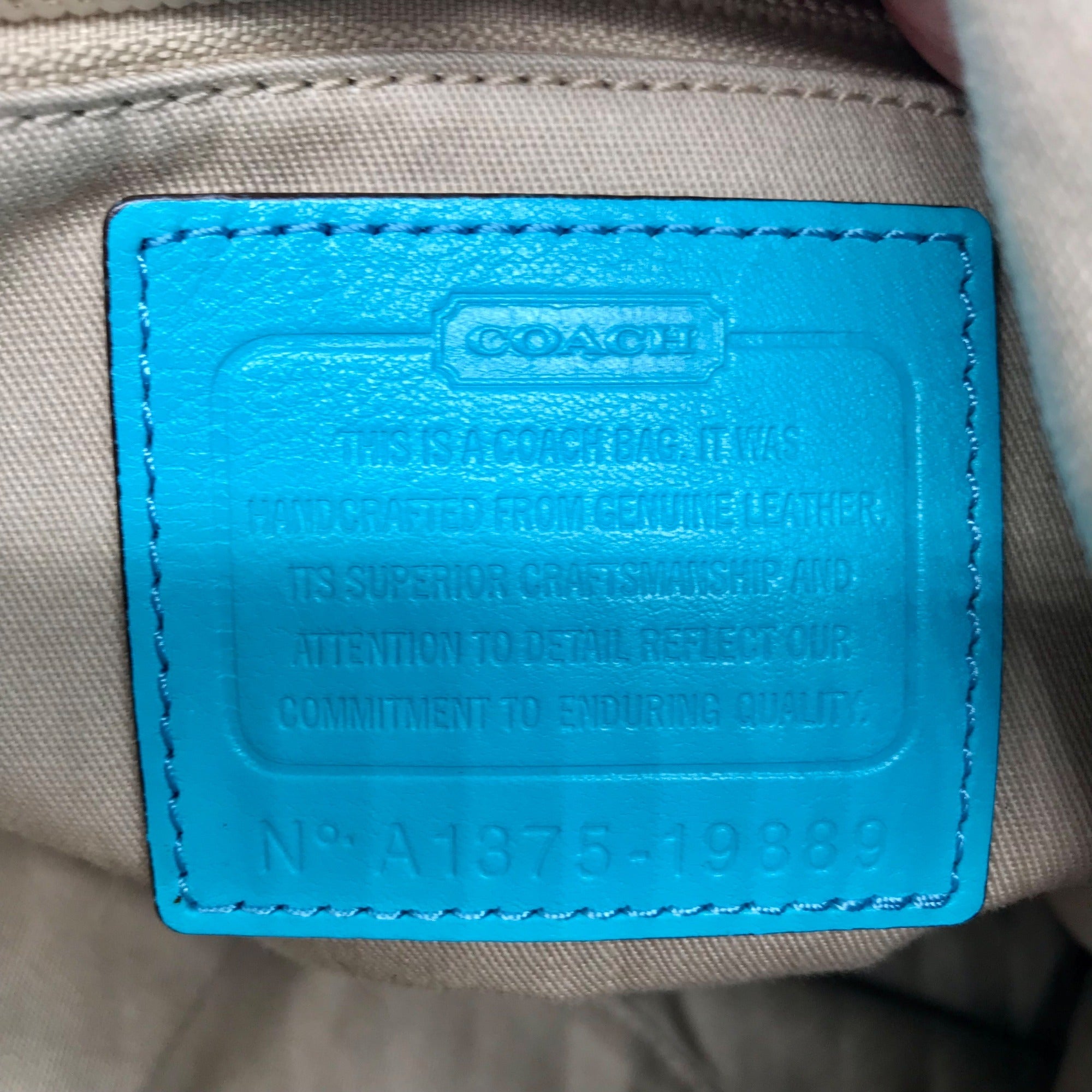 Coach Turquoise Leather Legacy Bucket Shoulder Bag 19889