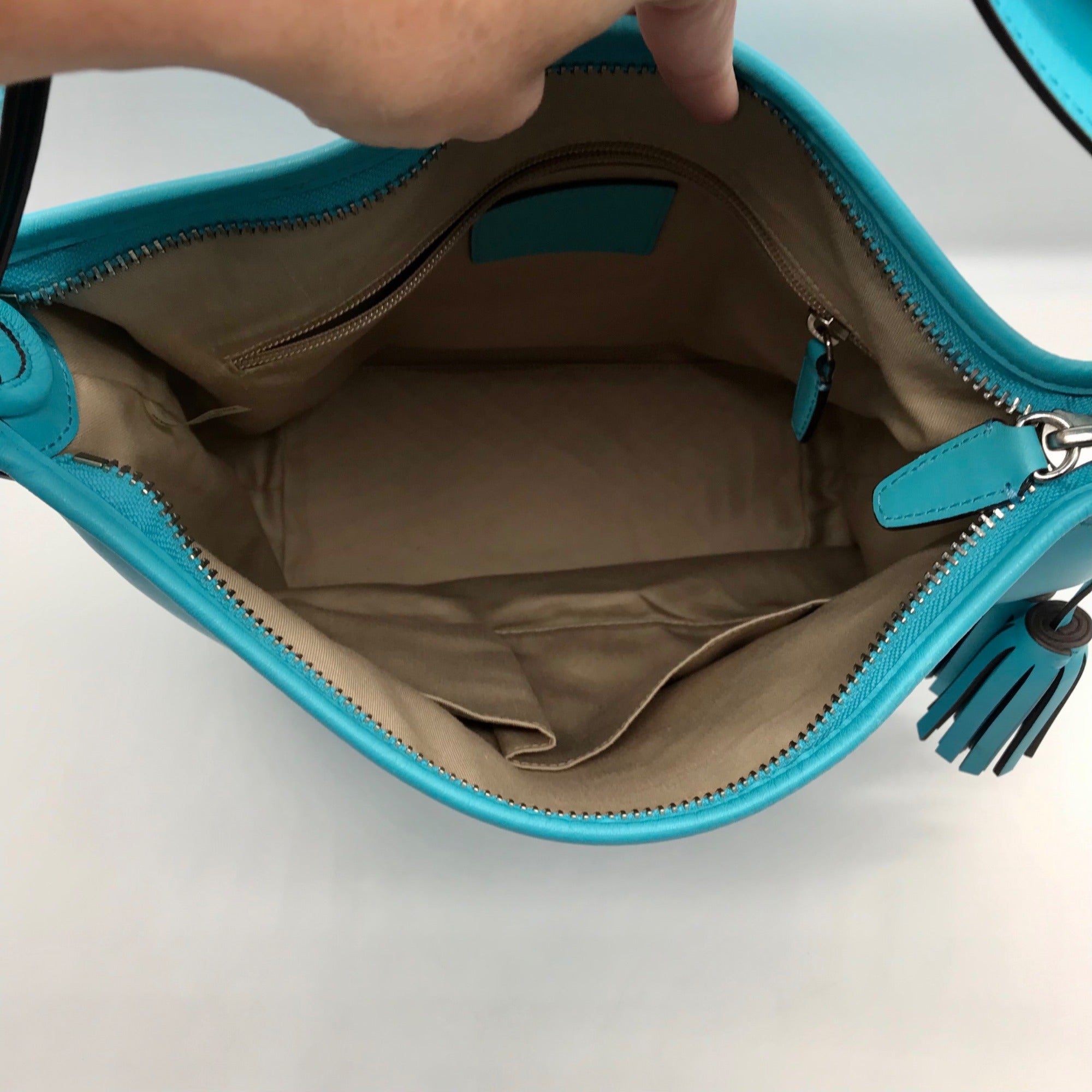 Coach Turquoise Leather Legacy Bucket Shoulder Bag 19889