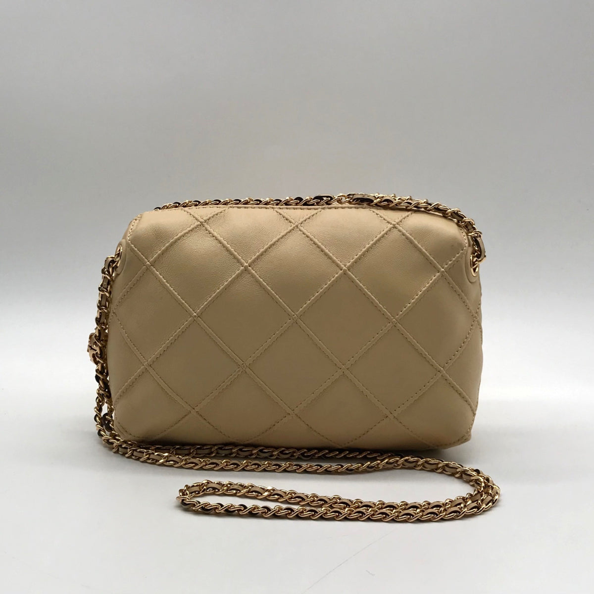 Tory Burch Tan Quilted Leather Crossbody Bag