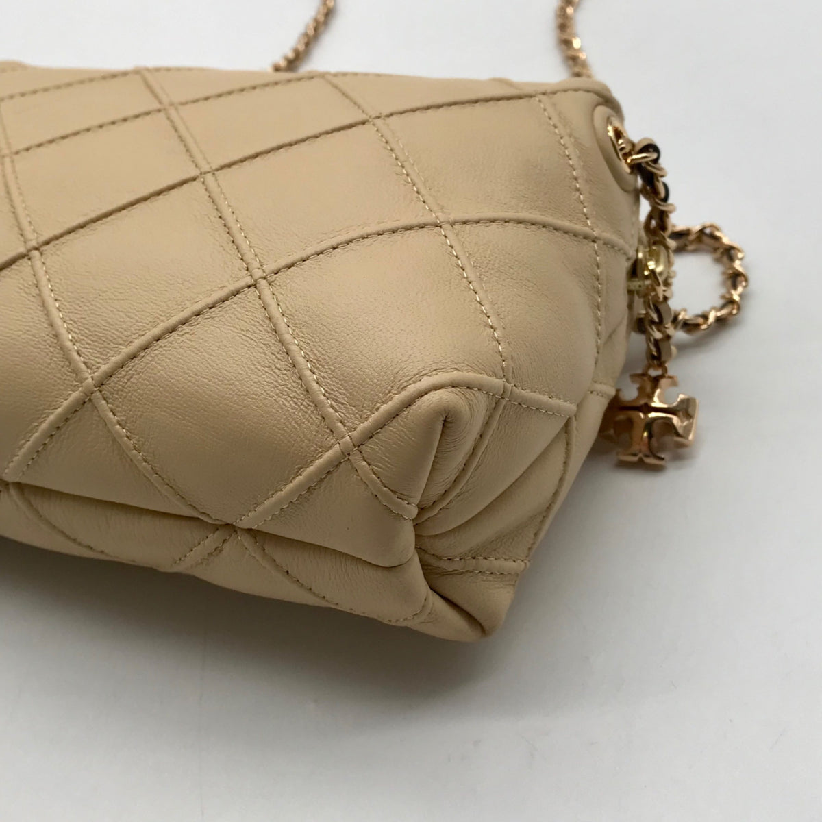 Tory Burch Tan Quilted Leather Crossbody Bag