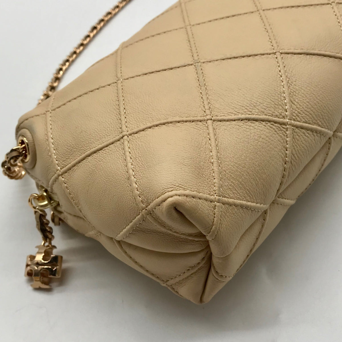 Tory Burch Tan Quilted Leather Crossbody Bag