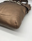 Coach Brown Metallic Leather Chain Duffle Bag