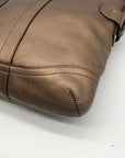 Coach Brown Metallic Leather Chain Duffle Bag