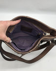 Coach Brown Metallic Leather Chain Duffle Bag