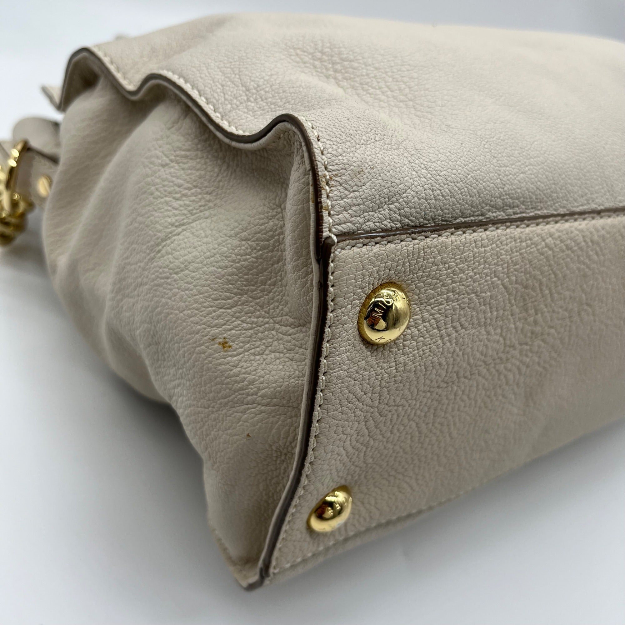 Michael Kors Beige Leather Hamilton Tote Bag