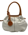 Brighton Tatum White Leather London Groove Hobo Style Bag