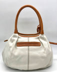 Brighton Tatum White Leather London Groove Hobo Style Bag