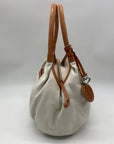 Brighton Tatum White Leather London Groove Hobo Style Bag