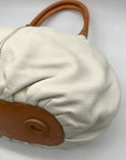 Brighton Tatum White Leather London Groove Hobo Style Bag