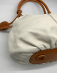 Brighton Tatum White Leather London Groove Hobo Style Bag