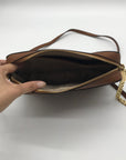 Michael Kors Brown Saffiano Leather Crossbody Bag