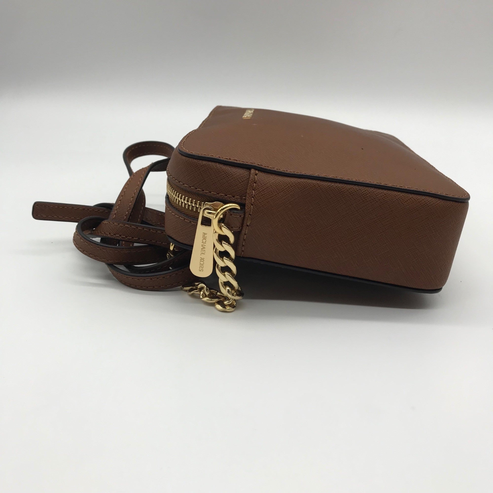 Michael Kors Brown Saffiano Leather Crossbody Bag