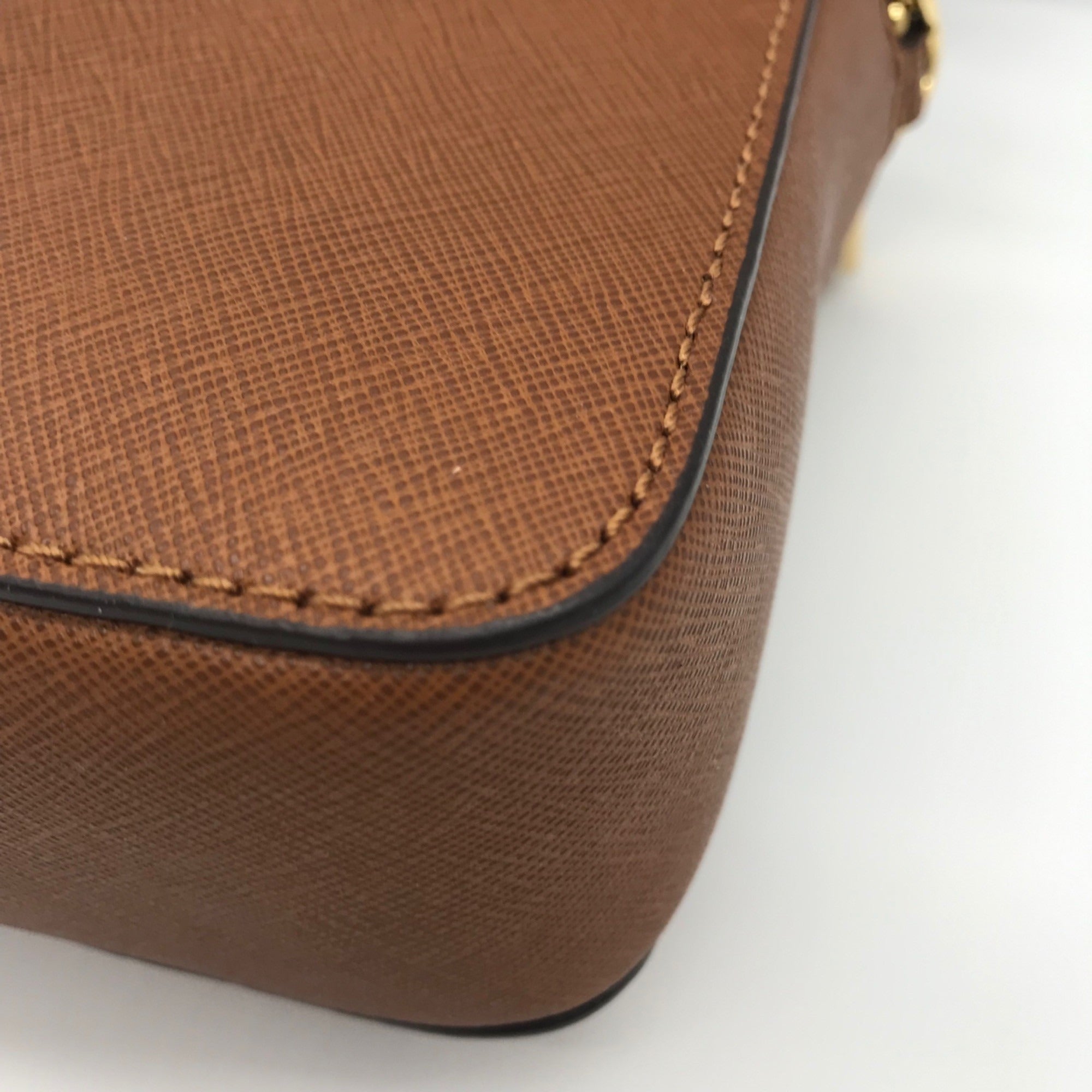 Michael Kors Brown Saffiano Leather Crossbody Bag