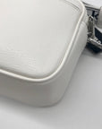 Karl Largerfeld White Pebbled Faux Leather Maybelle Camera Crossbody Bag