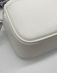 Karl Largerfeld White Pebbled Faux Leather Maybelle Camera Crossbody Bag