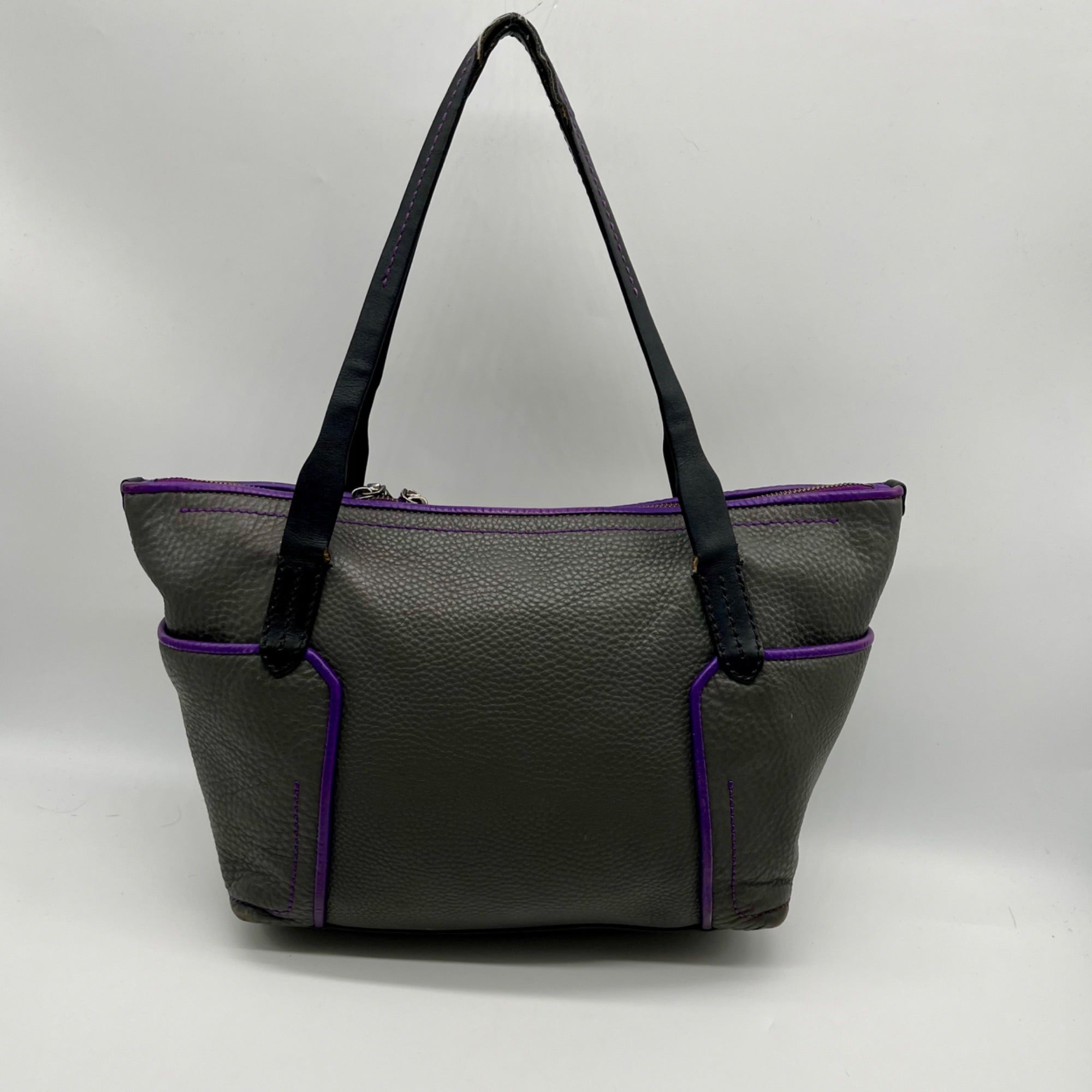 Cole Haan Grey Pebbled Leather Shoulder Bag