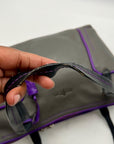 Cole Haan Grey Pebbled Leather Shoulder Bag
