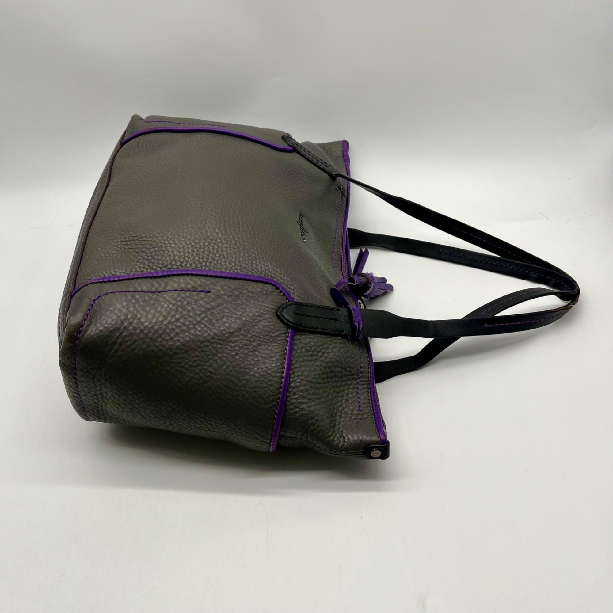 Cole Haan Grey Pebbled Leather Shoulder Bag
