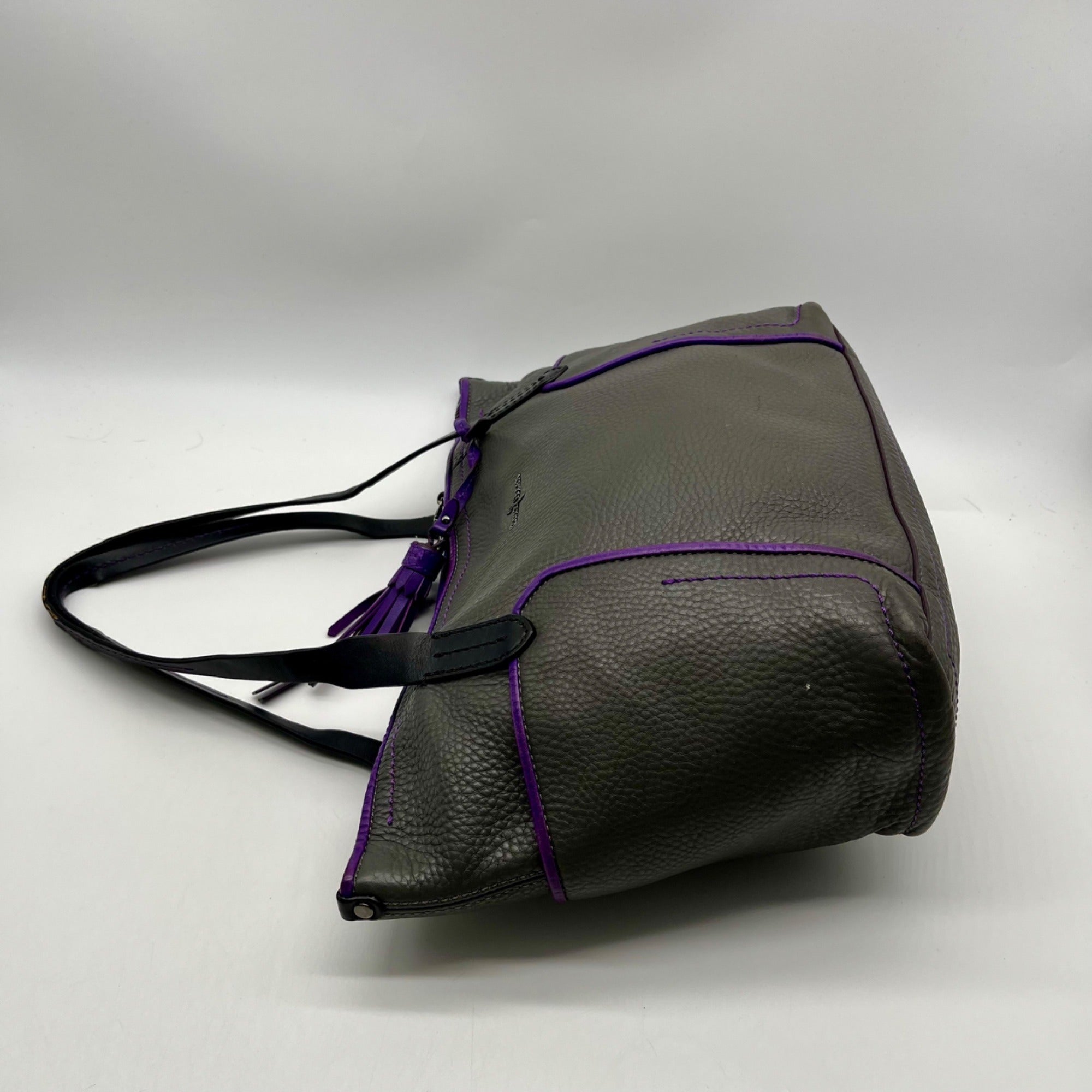 Cole Haan Grey Pebbled Leather Shoulder Bag