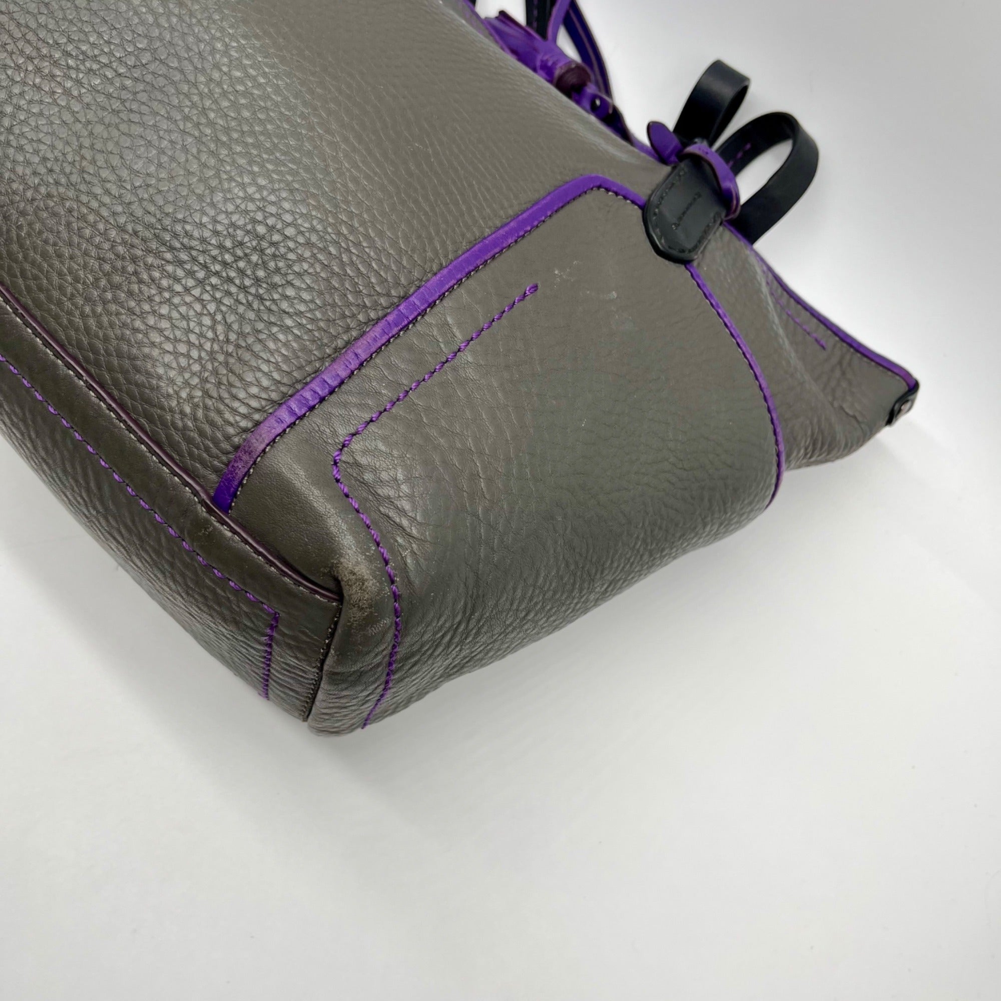 Cole Haan Grey Pebbled Leather Shoulder Bag