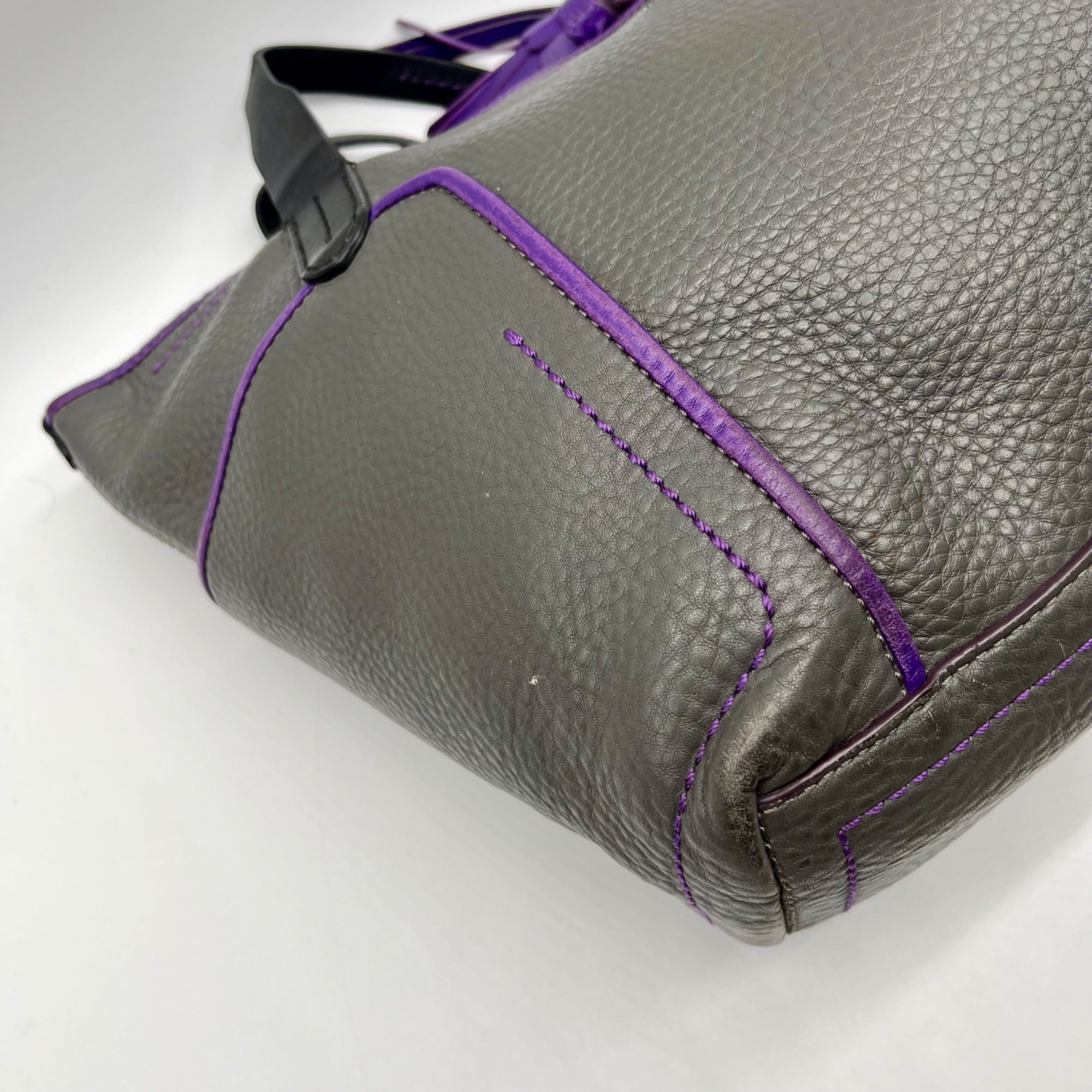 Cole Haan Grey Pebbled Leather Shoulder Bag