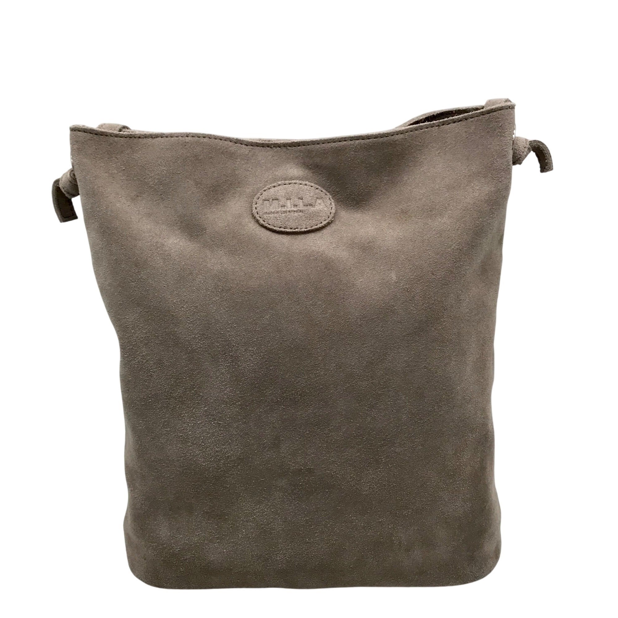 M.I.L.A Gray Suede Jackie Crossbody Bag