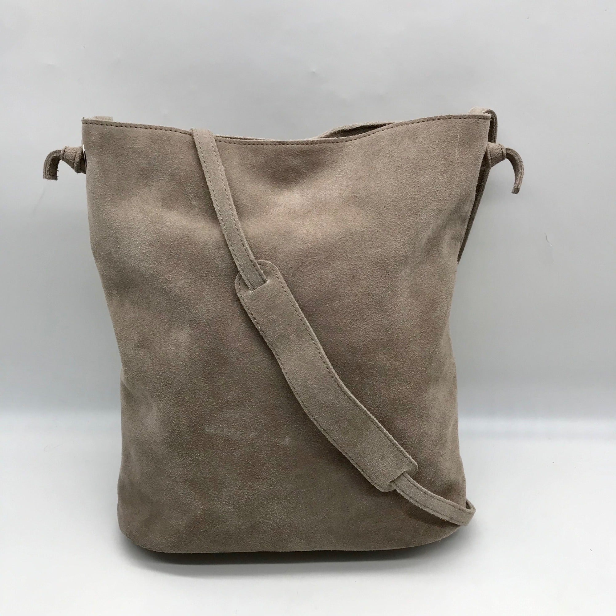 M.I.L.A Gray Suede Jackie Crossbody Bag