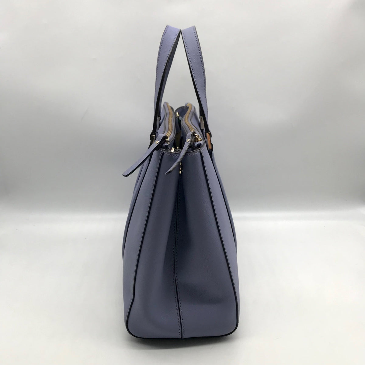 Kate Spade Light Blue Saffiano Leather Leila Triple Compartment Tote Bag