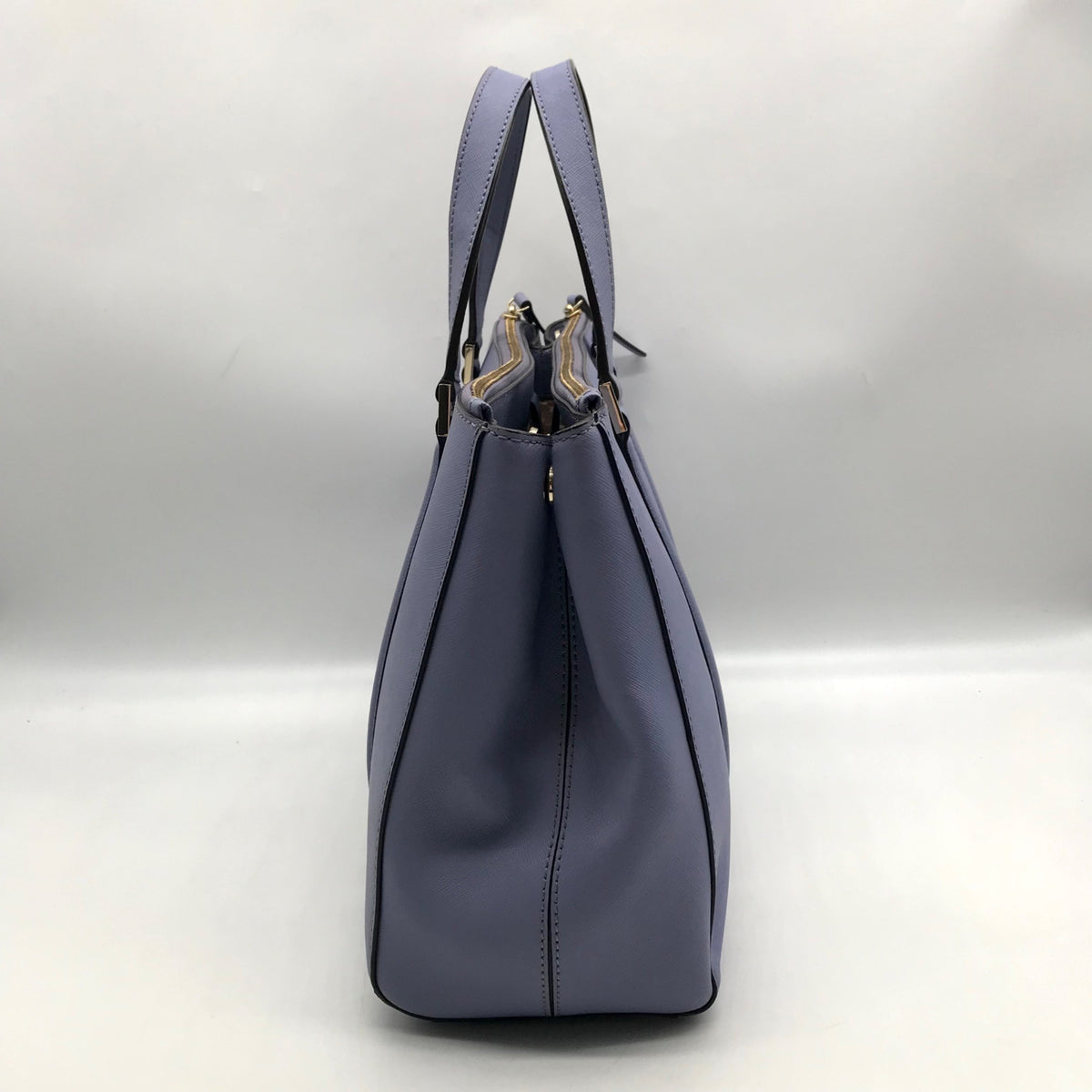 Kate Spade Light Blue Saffiano Leather Leila Triple Compartment Tote Bag