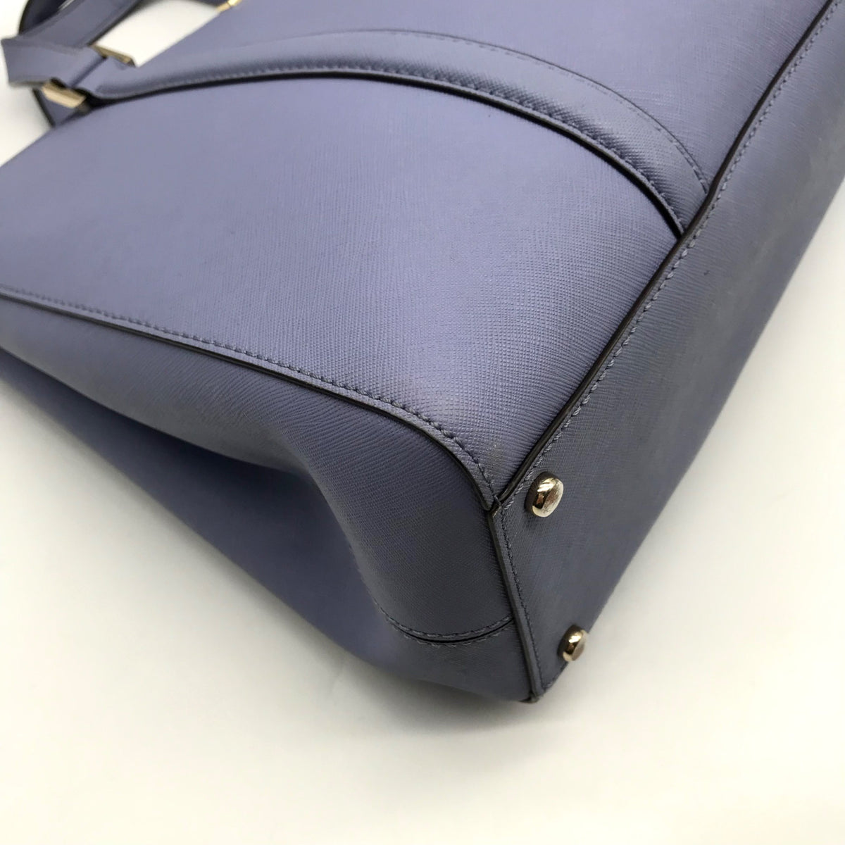 Kate Spade Light Blue Saffiano Leather Leila Triple Compartment Tote Bag