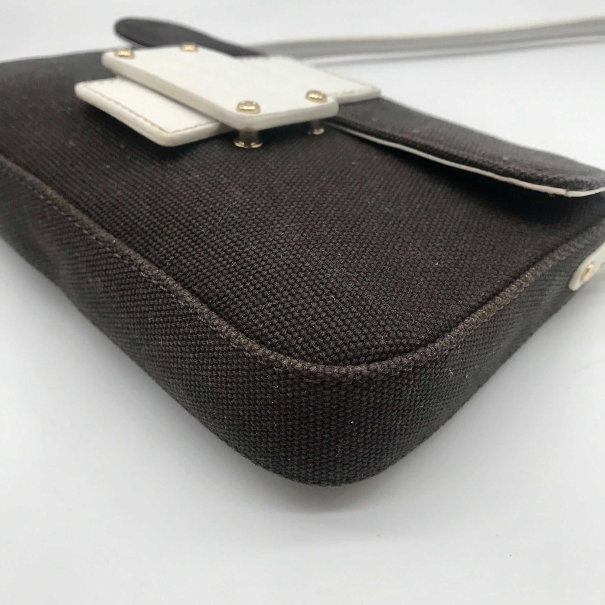 Kate Spade Dark Brown Canvas Mini Shoulder Bag