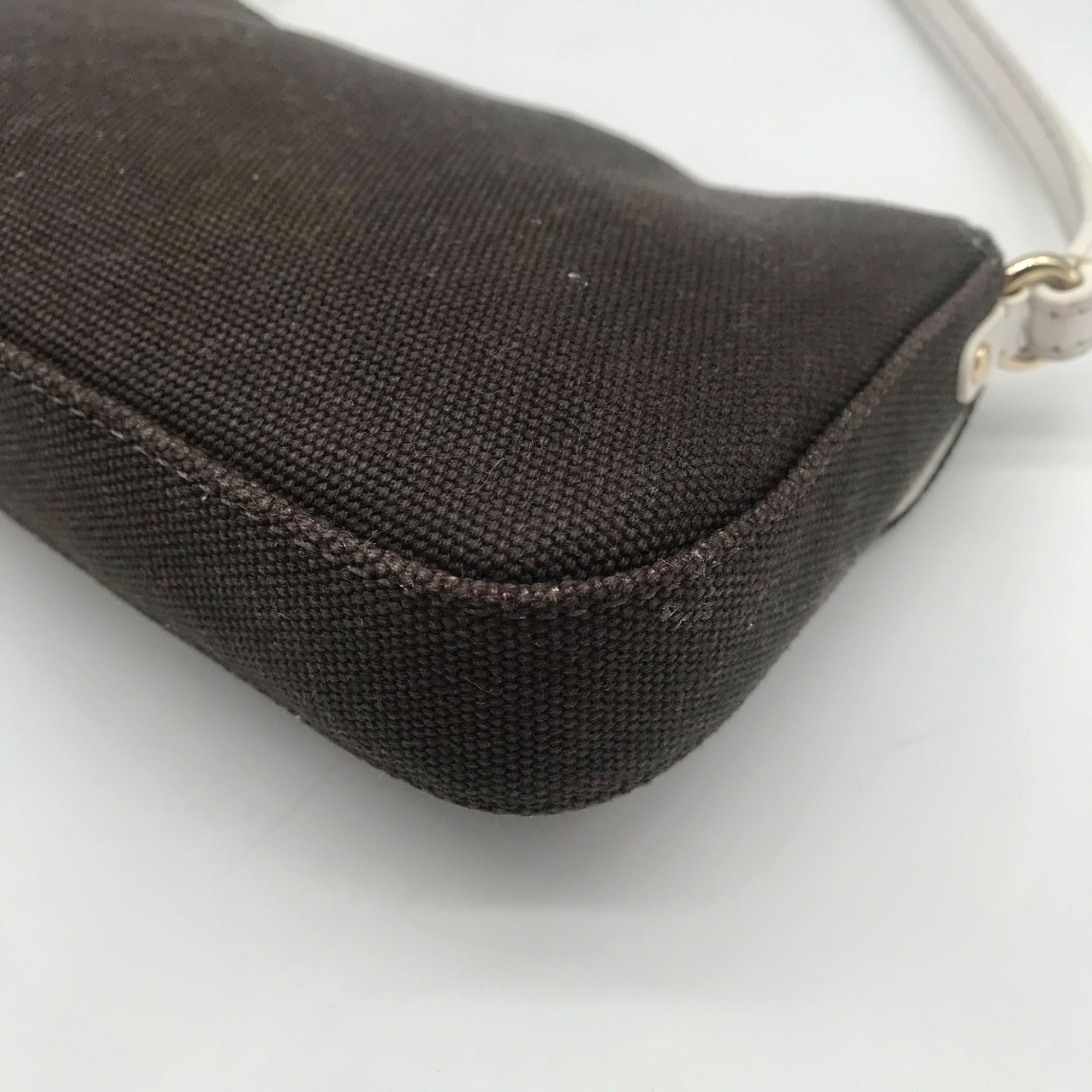 Kate Spade Dark Brown Canvas Mini Shoulder Bag