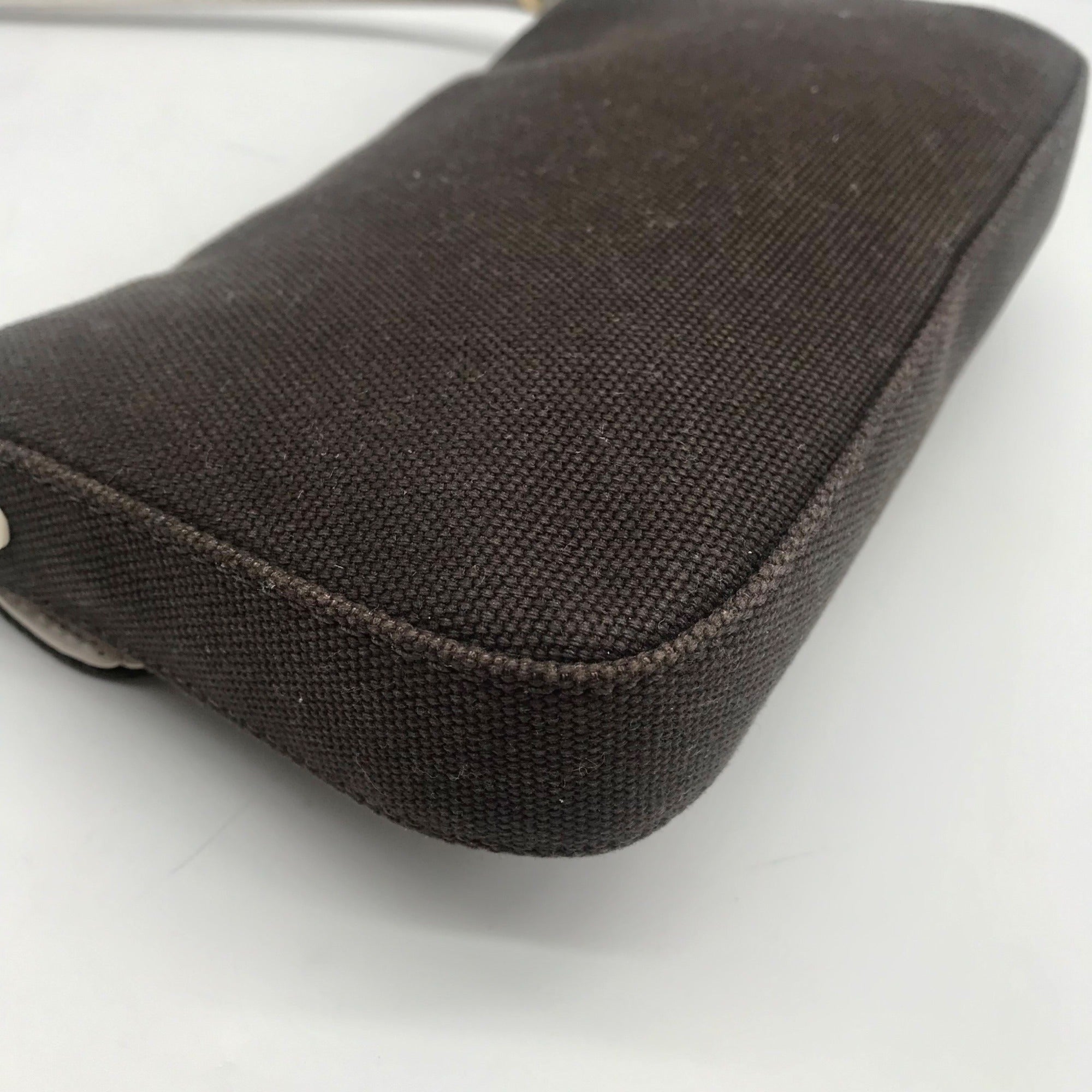 Kate Spade Dark Brown Canvas Mini Shoulder Bag