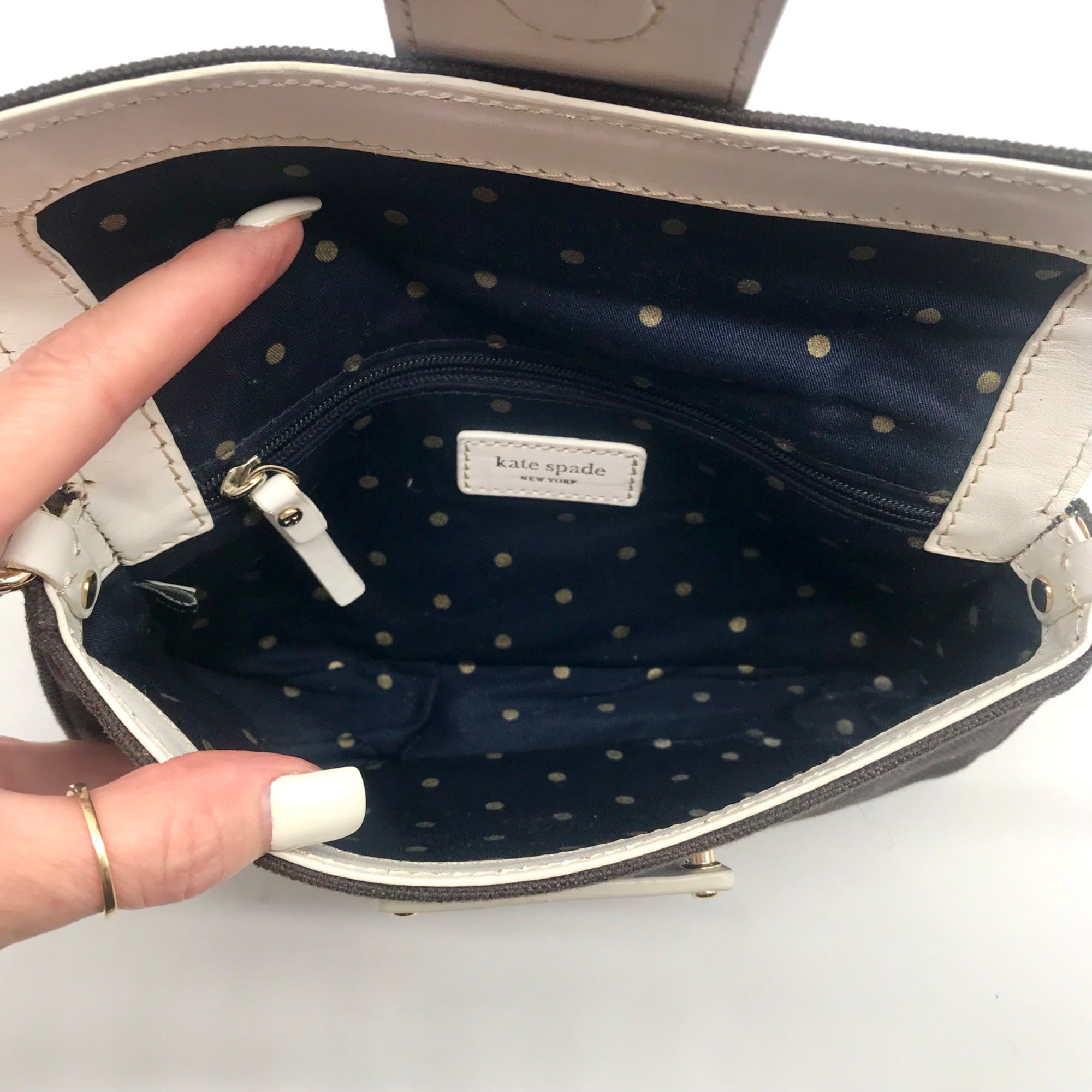 Kate Spade Dark Brown Canvas Mini Shoulder Bag